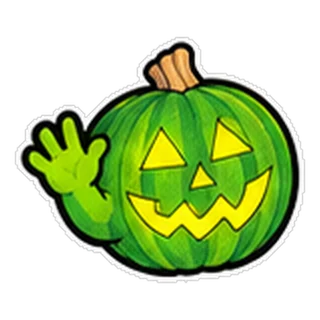 Sticker: Pumpkinhead waving