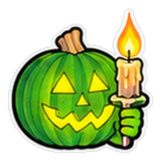 Sticker: Pumpkinhead holding a candle